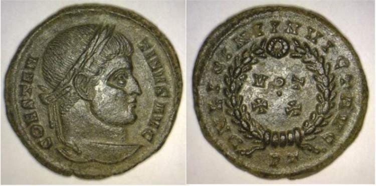 Ticinum RIC VII 145 Constantine I, AE follis, Ticinum, 320-321 AD