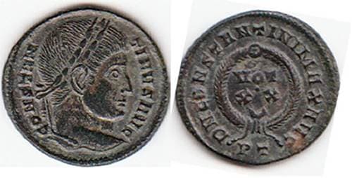 Ticinum RIC VII 167, P Constantine I, AE follis, Ticinum, 320-321 AD