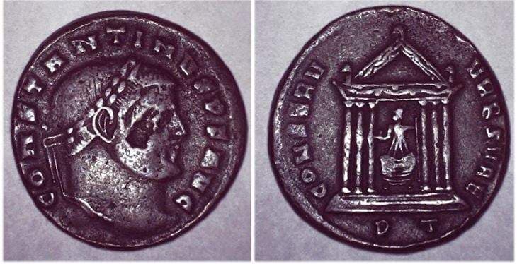 Ticinum RIC VI 93, P Constantine I AE Follis