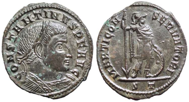 Ticinum RIC VI 124a, S Constantine I AE Follis