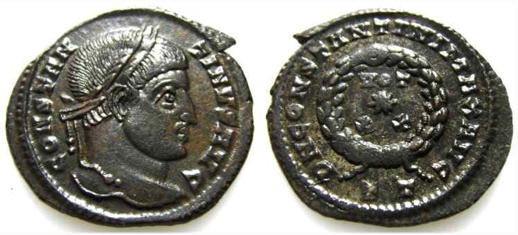 Ticinum RIC VII 130, T Constantine I, AE Follis, Ticinum, 320-321 AD