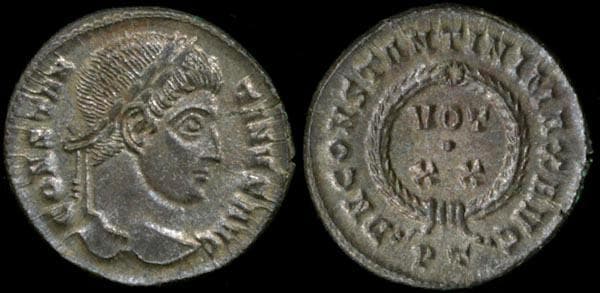 Ticinum RIC VII 140,P Constantine AE follis