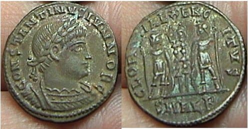 Alexandria RIC VII 59, B Constantine II AE follis