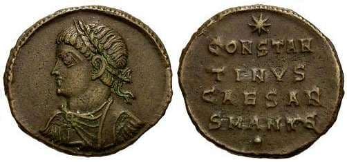 Antioch RIC VII 59, S Constantine II, AE follis, 18 mm
