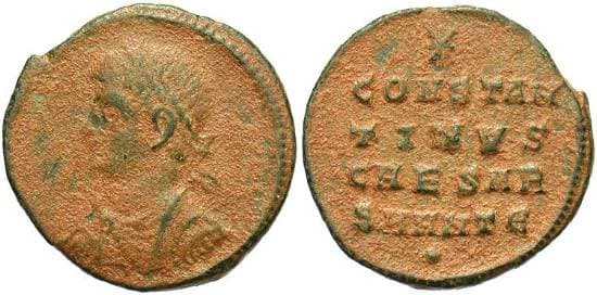 Antioch RIC VII 59, E Constantine II AE follis