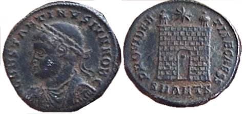 Antioch RIC VII 73, S Constantine II AE follis