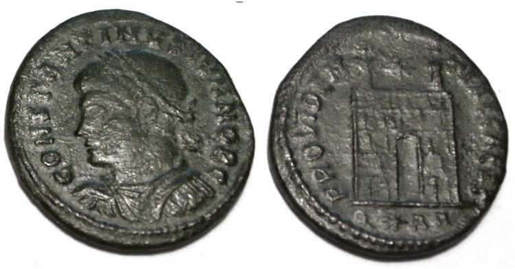 Arles RIC VII 274 Constantine II, AE follis