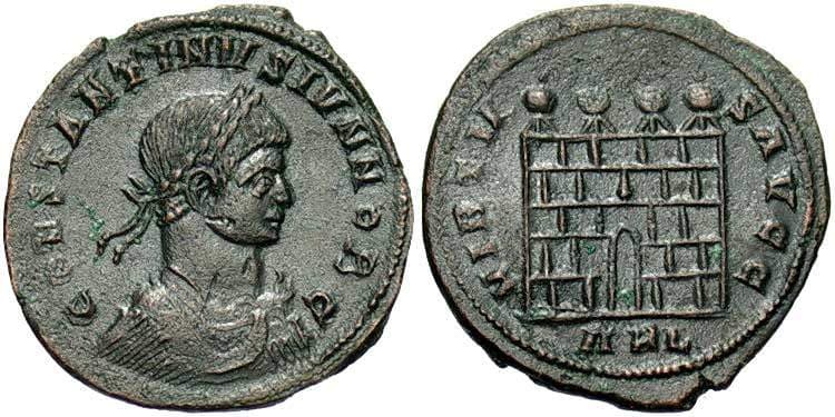 Arles RIC VII 315 var (2) Constantine II, AE3 of Arles, AD 324-328