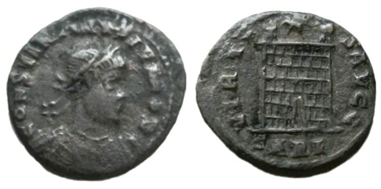 Arles RIC VII 315 var (3) Constantine II, AE3 of Arles, AD 324-328
