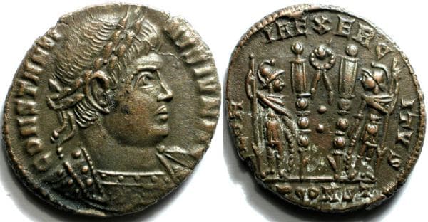 Arles RIC VII 376v Constantine II AE follis