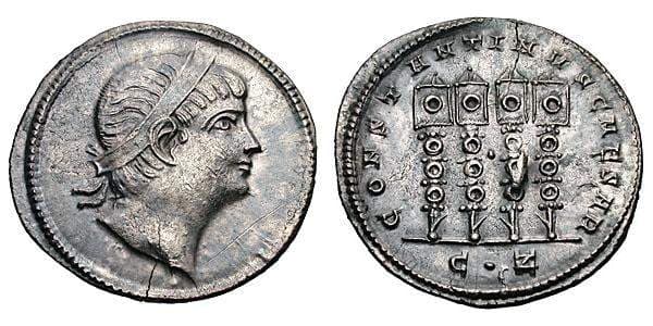 Constantinople Gemini II, 517 Constantine II, AR Miliarense, Constantinople