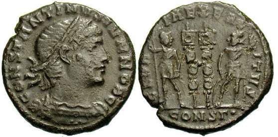 Constantinople RIC VII 74,Γ Constantine II as Caesar AE3