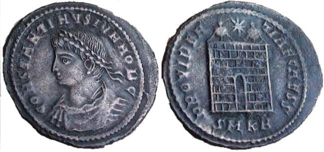 Cyzicus RIC VII 26, B Constantine II AE follis