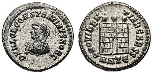 Heraclea RIC VII 20, E Constantine II AE follis