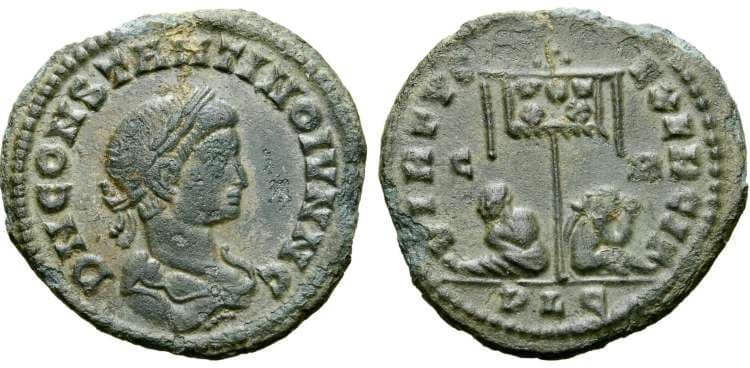 Lyons RIC VII 123 Constantine II, AE follis