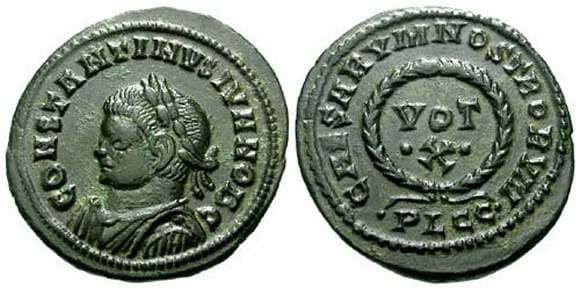 Lyons RIC VII 224 Constantine II, AE follis, Lyons