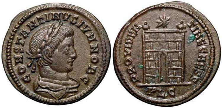 Lyons RIC VII 229 Constantine II, AE follis, Lyons