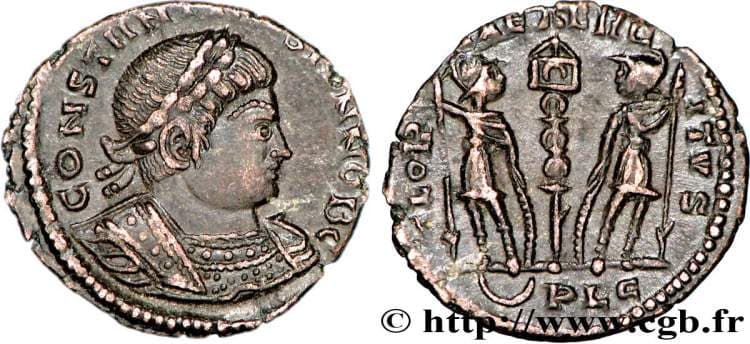 Lyons RIC VII 276 Constantine II, AE follis, Lyons