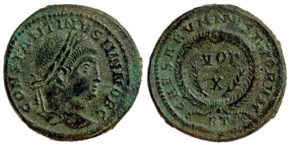 Rome RIC VII 247 Constantine II, AE follis, 322 AD