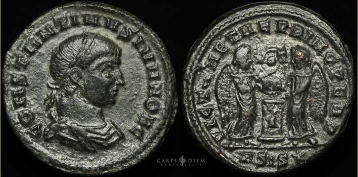 Siscia RIC VII 99 var Constantine II, AE follis