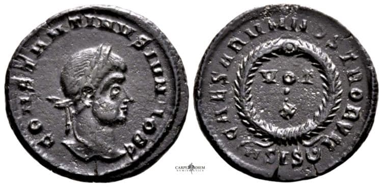 Siscia RIC VII 170, A var Constantine II, AE follis, Siscia
