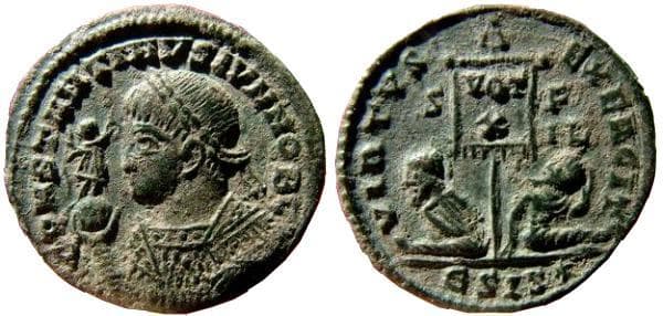 Siscia RIC VII 126, E Constantine II, as Caesar, AE20 Follis