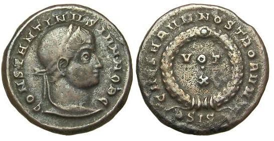 Siscia RIC VII 166, B Constantine II AE follis