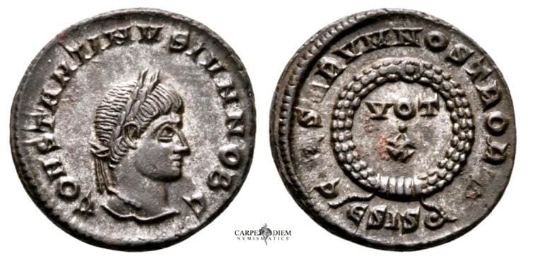 Siscia RIC VII 170, E var Constantine II AE follis