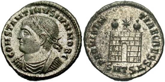 Thessalonica RIC VII 157 Constantine II silvered AE3