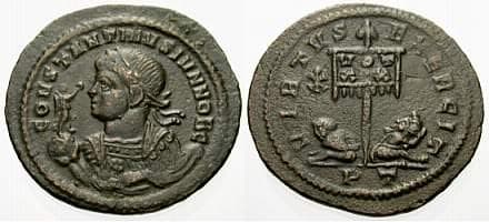Ticinum RIC VII 121 Constantine II, Ticinum, AE follis