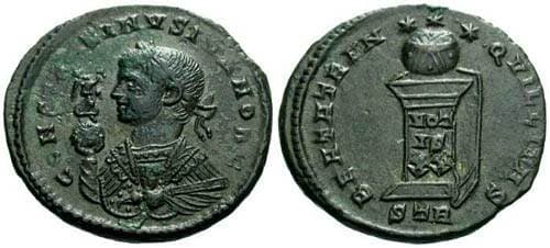 Trier RIC VII 312, S Constantine II AE follis