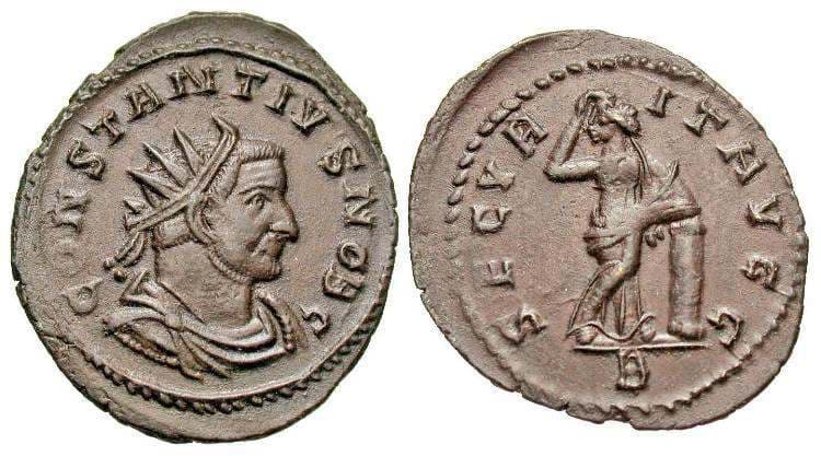 RIC 644 Constantius I, AE22 Antoninianus of Lyons