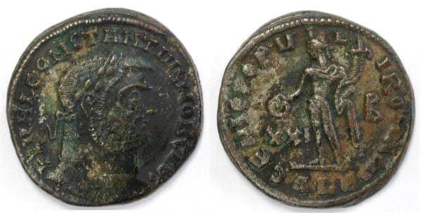 Alexandria RIC VI 31a, B Constantius I as Caesar, Follis