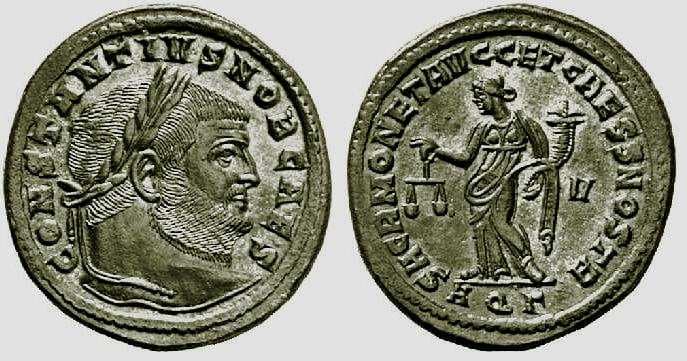 Aquileia RIC VI 34a Constantius I, AE Follis, Aquileia, 301 AD