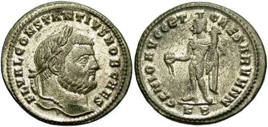 Cyzicus RIC VI 9a Constantius I Chlorus Silvered AE27 Follis
