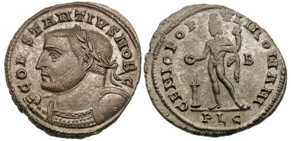 Lyons RIC VI 170a Constantius I, as Caesar, AE Follis