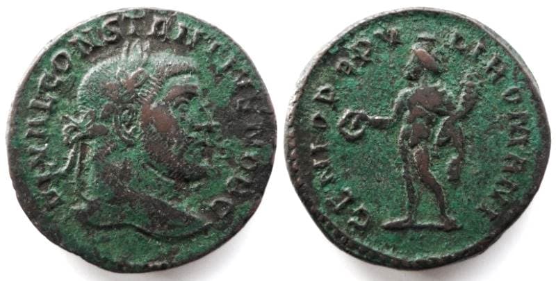 Lyons RIC VI 17a Constantius I, AE follis, Lyons