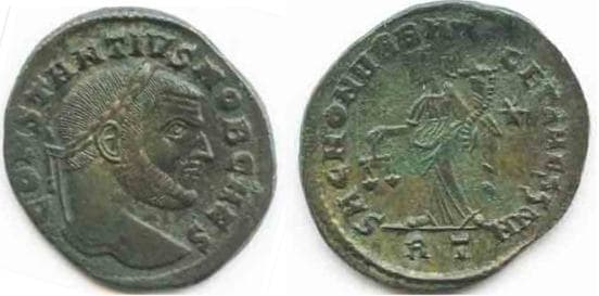 Rome RIC VI 106a Constantius I, Rome, AE follis