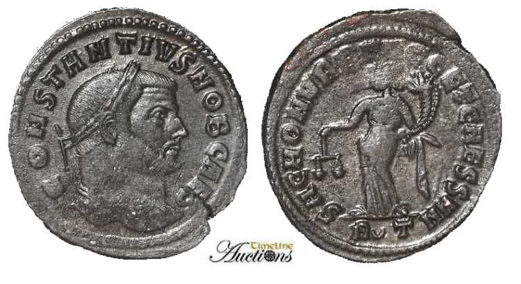 Rome RIC VI 112a, T Constantius I, AE follis, Rome, 303-305 AD
