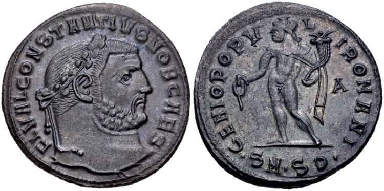 Serdica RIC VI 4a, A Constantius I, AE Follis of Serdica