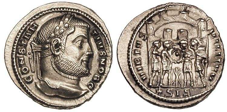 Siscia RIC VI 61cf Constantius I, as Caesar, AR Argenteus