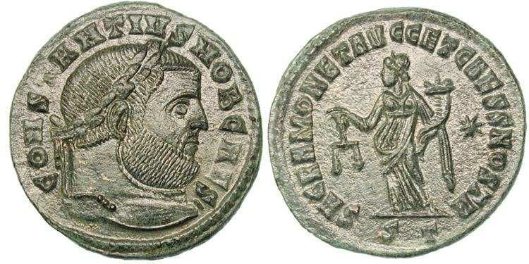 Ticinum RIC VI 48a Constantius I, as Caesar, AE Follis