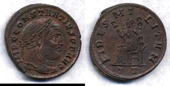 Ticinum RIC VI 59a, T Constantius I AE Follis