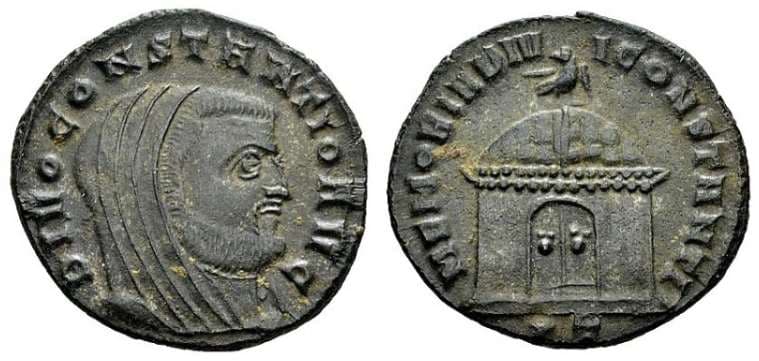 Ticinum RIC VI 97, T Constantius I, AE Follis