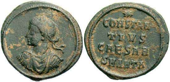 Antioch RIC VII 55, A Constantius II, as Caesar, AE follis