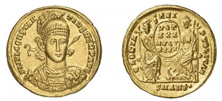Antioch RIC VIII 162 Constantius II Solidus, 355 - 361, Antiochia