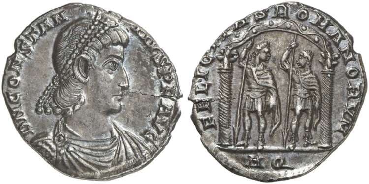 Aquileia RIC VIII 182 Constantius II AR Light Miliarensis of Aquileia