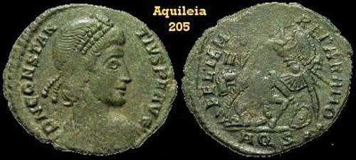 Aquileia RIC VIII 205, S Constantius II AE18