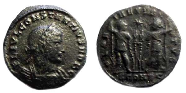 Arles RIC VII 348 Constantius II, AE follis, Arles, 330-348