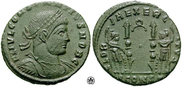 Arles RIC VII 372, Γ Constantius II, as Caesar, AE Follis
